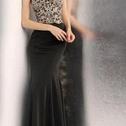In Stock Jovani JVN66059 Size 2, 10 Long Sheer Embroidered Lace Prom Dress Sheer Formal Gown