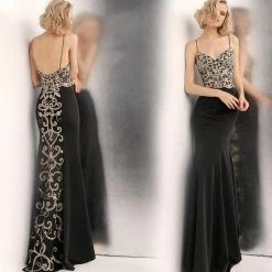 In Stock Jovani JVN66059 Size 2, 10 Long Sheer Embroidered Lace Prom Dress Sheer Formal Gown