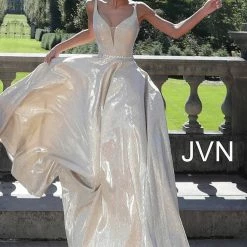 In Stock Long Sleeve Dresses Jovani JVN67050 Size 8 Long A Line Shimmer Prom Dress Blue V Neck 16 In Stock Long Sleeve Dresses Jovani JVN67050 Size 8 Long A Line Shimmer Prom Dress Blue V Neck