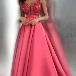 Discontinued Jovani JVN67198 Long A Line Ballgown Prom Dress Pockets Formal Evening Gown