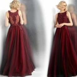 In Stock Jovani JVN67782 Size 0 Wine Black Prom Dress Pageant Ball Gown Formal Dress