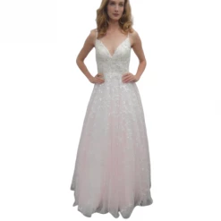 Ballgown Dresses Jovani Kids K65648 Long Glitter Shimmer Embellished Girls Pageant Dress Gown V Neck