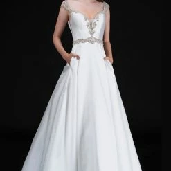 In Stock Nina Canacci 2265 Size 4 Crystal Off The Shoulder Prom Dress V Neck Ball Gown