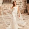 White One Bridal KAT Pronovias Wedding Dress Lace Mermaid Sheer Sleeves Gown