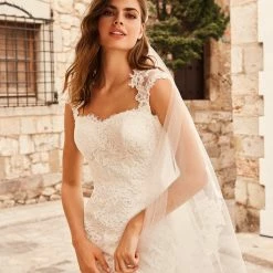 White One Bridal KAT Pronovias Wedding Dress Lace Mermaid Sheer Sleeves Gown 7 White One Bridal KAT Pronovias Wedding Dress Lace Mermaid Sheer Sleeves Gown