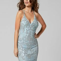 Primavera Couture 3138 Beaded Sequins Homecoming Dress Cocktail Dress Backless