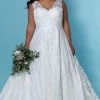Sydney's Closet SC5262 Iris Wedding Dress Sleeveless Sheer Lace Straps A Line SC 5262 Iris