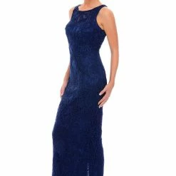 In Stock Precious Formals L 57002 Platinum Size 24 Plus Size Lace High Neck Dress