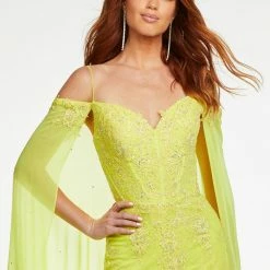 Ashleylauren Jumpsuits & Rompers Ashley Lauren 11150 Lace Jumpsuit With Chiffon Cape Trimmed In Lace