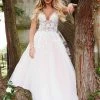 In Stock Jovani 55634 Floral Appliques Prom Dress Size 6 Lace Ballgown Wedding Gown Formal Sheer