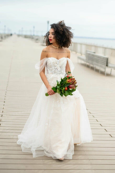 Andrea & Leo Couture 0822 Long A Line Sheer Wedding Dress Off Shoulder Bridal Gown Corset Dresses 12 Andrea & Leo Couture 0822 Long A Line Sheer Wedding Dress Off Shoulder Bridal Gown Corset Dresses