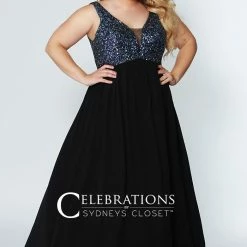 Sydney's Closet And Tease Prom Sydney's Closet CE1813 Sequin A Line Plus Size Prom Dress V Neck Evening Gown CE 1813 13 Sydney's Closet And Tease Prom Sydney's Closet CE1813 Sequin A Line Plus Size Prom Dress V Neck Evening Gown CE 1813