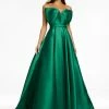 Ashleylauren Ballgown Dresses Ashley Lauren 11097 Prom Dress Bow Neckline A Line Ballgown Strapless