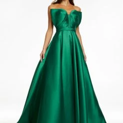 Ashleylauren Ballgown Dresses Ashley Lauren 11097 Prom Dress Bow Neckline A Line Ballgown Strapless
