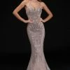 Mermaid Dresses Nina Canacci 8175 Embellished Mermaid Prom Dress V Neckline Pageant Gown