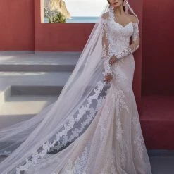 In Stock Mermaid Dresses White One Bridal LILY Size 12 Lace Mermaid Wedding Dress Off The Shoulder Long