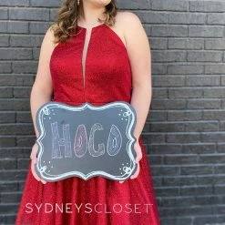 Sydneys Closet 8106 Short Homecoming Cocktail Dress Shimmer Crew Neckline