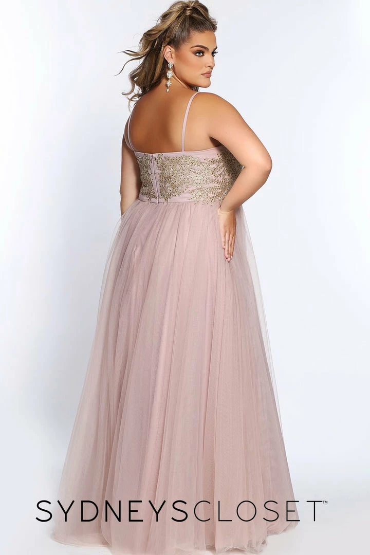 Sydney's Closet SC7309 Plus Sized Prom Dress Evening Gown A Line Tulle Skirt SC 7309 12 Sydney's Closet SC7309 Plus Sized Prom Dress Evening Gown A Line Tulle Skirt SC 7309