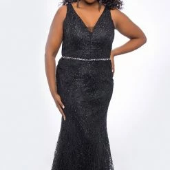 In Stock Sydneys Closet 7279 Size 18 Navy Fitted V Neckline Lace Prom Dress Evening Gown Long Sleeve Dresses 12 In Stock Sydneys Closet 7279 Size 18 Navy Fitted V Neckline Lace Prom Dress Evening Gown Long Sleeve Dresses