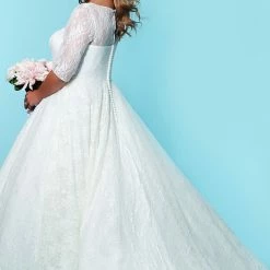 Long Sleeve Dresses Sydney's Closet SC5216 Lace Sleeves A Line Plus Sized Wedding Dress SC 5216 Charlotte 14 Long Sleeve Dresses Sydney's Closet SC5216 Lace Sleeves A Line Plus Sized Wedding Dress SC 5216 Charlotte