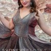 Sydney's Closet 8100 V Neckline Holographic Short Formal Cocktail Dress Plus Sized