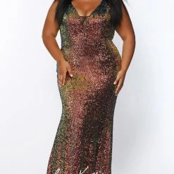Johnathan Kayne For Sydney's Closet JK2109 Sequin Cape Prom Dress Plus Sized Mermaid JK 2109