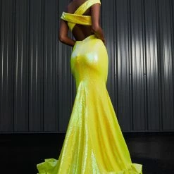 Ashleylauren Ashley Lauren 11107 Sequin Pageant Dress Prom Gown Backless Off The Shoulder