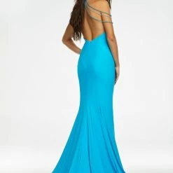 Ashleylauren Ashley Lauren 11170 High Neck Jersey Evening Gown With Beaded Shoulder Draping Mermaid Dresses 19 Ashleylauren Ashley Lauren 11170 High Neck Jersey Evening Gown With Beaded Shoulder Draping Mermaid Dresses