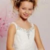 In Stock Mary's Bridal Cupids F476 Size 4 White Flower Girl Dress Long Shimmer Gown