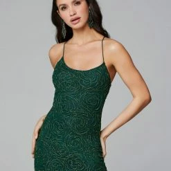 Sequin Dresses Primavera Couture 3638 Long Fitted Floral Beaded Prom Dress Backless Formal Corset