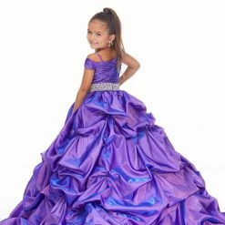 Ashley Lauren Kids Ashley Lauren 8035 Kids Off The Shoulder Pageant Dress Ball Gown With Pickups Girls Preteens