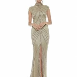 Ashleylauren Ashley Lauren 1624 High Neckline Beaded Fitted Prom Dress Sequins Evening Gown Sequin Dresses