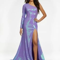 Ashleylauren Mermaid Dresses Ashley Lauren 11026 Sequin Prom Dress With Slit Pageant Gown One Shoulder