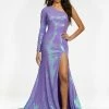 In Stock Ashley Lauren 11026 Size 14 Lilac Sequin Prom Dress With Slit Pageant Gown One Shoulder Mermaid Dresses