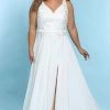 Sydney's Closet SC5252 V Neckline A Line Plus Sized Wedding Dress SC 5252 Joni Bridal