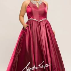 Johnathan Kayne For Sydneys Closet JK 2009 Iridescent Prom Dress Jewel High Neckline