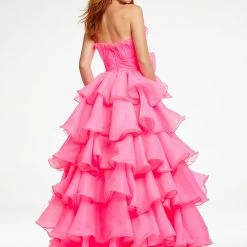 Ashleylauren Ashley Lauren 11155 Strapless Tiered Ruffle Ball Gown Prom Dress Pageant Gown Ballgown Dresses