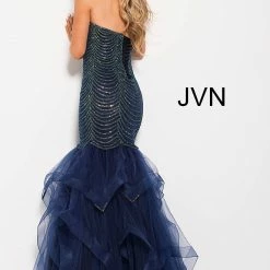 In Stock Jovani JVN60604 Size 8 Embellished Mermaid Ruffle Prom Dress Pageant 10 In Stock Jovani JVN60604 Size 8 Embellished Mermaid Ruffle Prom Dress Pageant