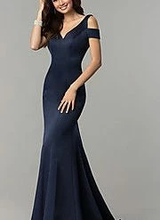 In Stock Allie Blue 3467 Size 8 Long Prom Dress Pageant Gown Cap Sleeve Mermaid Mermaid Dresses