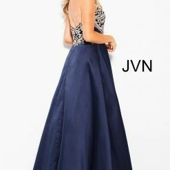 In Stock Ballgown Dresses Jovani JVN 50070 Size 00 Strapless A Line Prom Dress Embroidered Formal Gown