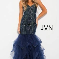 In Stock Jovani JVN60604 Size 8 Embellished Mermaid Ruffle Prom Dress Pageant 9 In Stock Jovani JVN60604 Size 8 Embellished Mermaid Ruffle Prom Dress Pageant