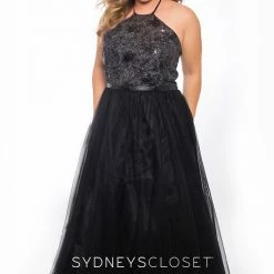 Discontinued Sydneys Closet SC 7297 High Neckline Tulle Prom Dress Ball Gown Sequins Tulle Formal Ballgown Dresses 8 Discontinued Sydneys Closet SC 7297 High Neckline Tulle Prom Dress Ball Gown Sequins Tulle Formal Ballgown Dresses