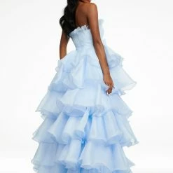 Ashleylauren Ashley Lauren 11155 Strapless Tiered Ruffle Ball Gown Prom Dress Pageant Gown Ballgown Dresses