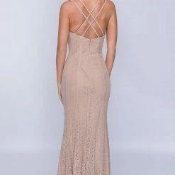 In Stock Nina Canacci 4186 Size 4 Long Fitted Lace Formal Dress V Neck Gown Evening CLEARANCE