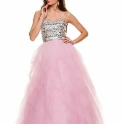 Nox Anabel 2740 Crystal Bodice Prom Dress Tulle A Line Layered Skirt Formal Ballgown