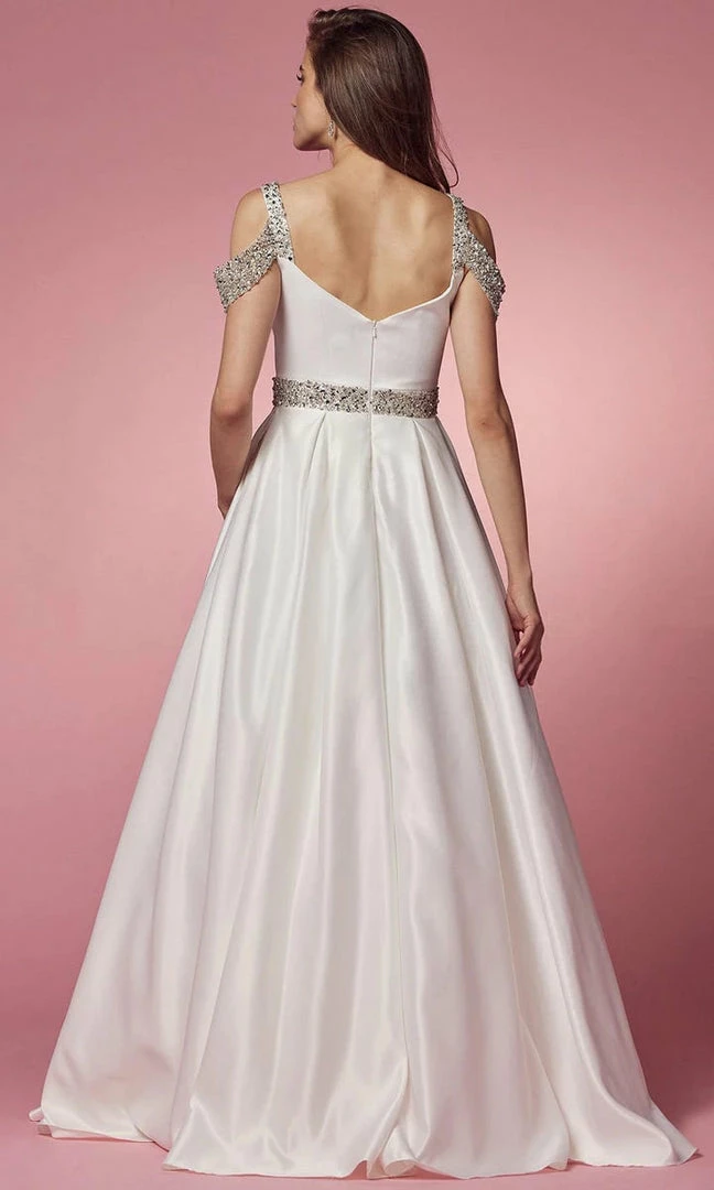 In Stock Nox Anabel R224W Size 2, 6, 16 Long Satin A Line Ballgown Pockets Off The Shoulder Dress Pageant Bridal Ballgown Dresses 5 In Stock Nox Anabel R224W Size 2, 6, 16 Long Satin A Line Ballgown Pockets Off The Shoulder Dress Pageant Bridal Ballgown Dresses