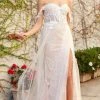 In Stock Nox Anabel E441 Size 4, 10, 14 Off The Shoulder Sheer Lace Wedding Dress Slit Overskirt Bridal Gown Boho