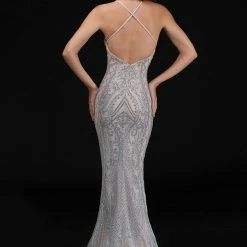Mermaid Dresses Nina Canacci 8175 Embellished Mermaid Prom Dress V Neckline Pageant Gown