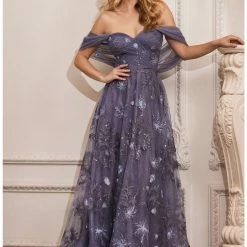 In Stock CD 008 Size 18 Long Mother Of Formal Dress A Line Shimmer Draped Cape Sleeve Gown