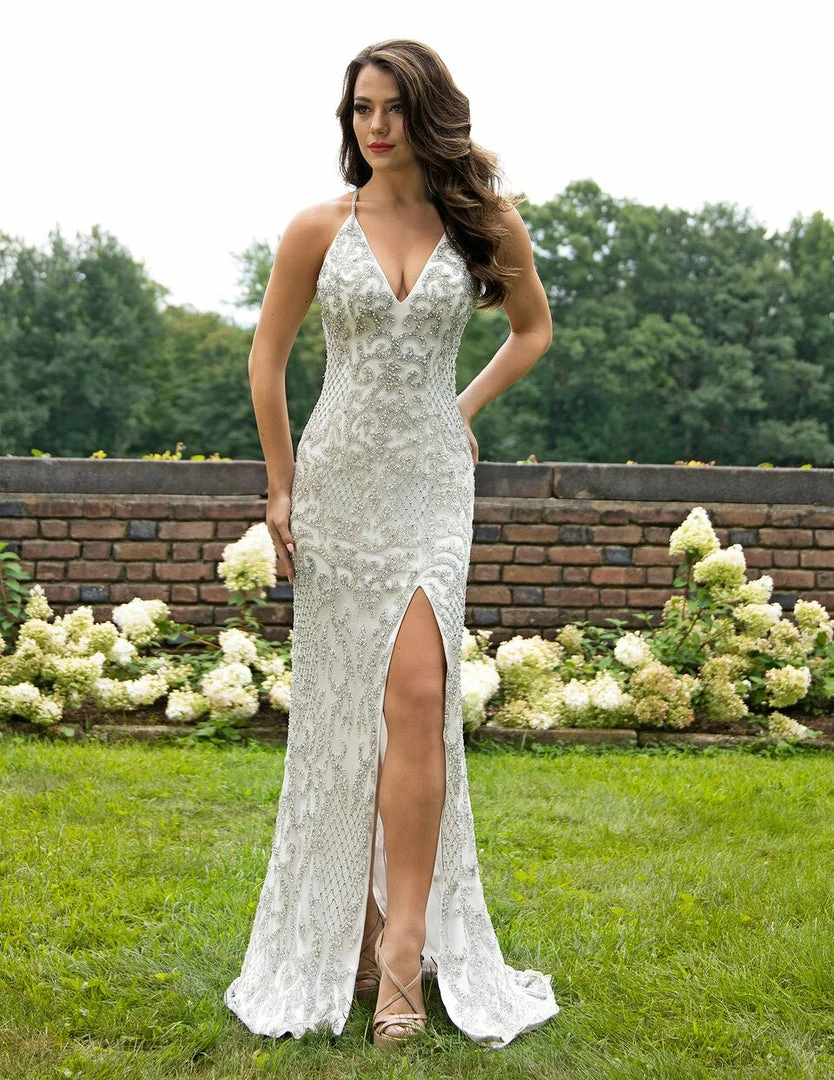 In Stock Primavera Couture 3214 Size 6 Beaded Prom Dress Lilac Side Slit Long Formal Evening Gown 12 In Stock Primavera Couture 3214 Size 6 Beaded Prom Dress Lilac Side Slit Long Formal Evening Gown